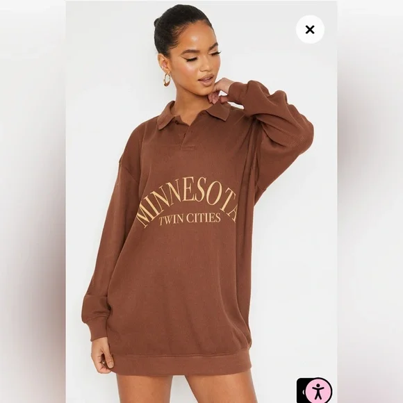 PrettyLittleThing | Dresses | Plt Oversized Waffle Knit Dress | Poshmark